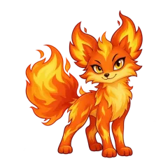 Blaze, a fox made of fire