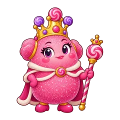 Queen Gumdrop, a pink gumdrop queen